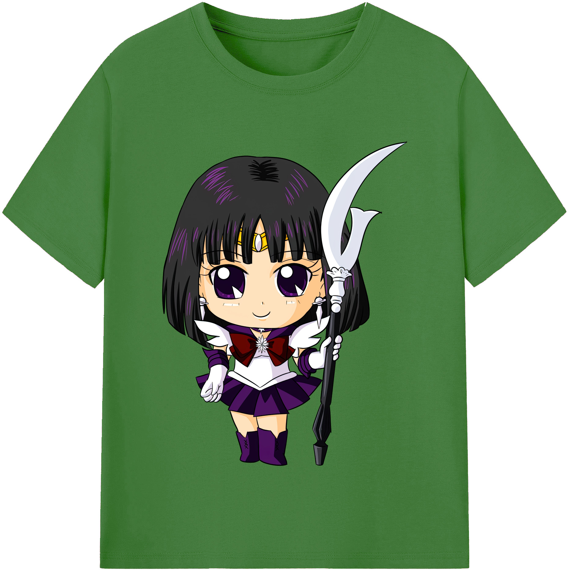 （画像用） 美少女戦士セーラームーン 土萠ほたる Sailor Moon Tomoe Hotaru （セーラーサターン；Sailor Saturn） レディースカジュアルプリントTシャツ（綿100％）